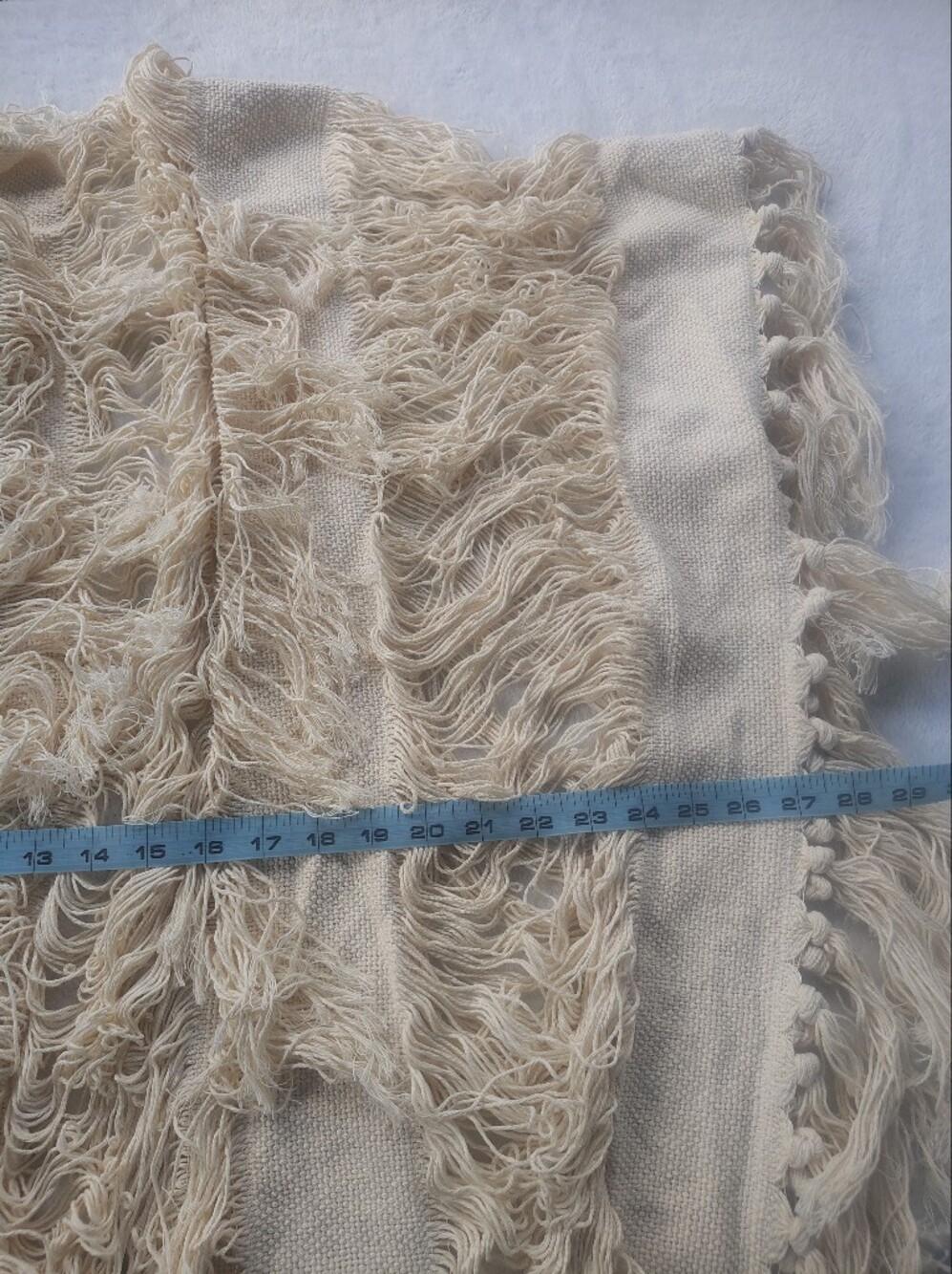 Fausto Betancourt Boho Fringed Cream Kimono Unisex Cover-Up - Picture 8 of 9